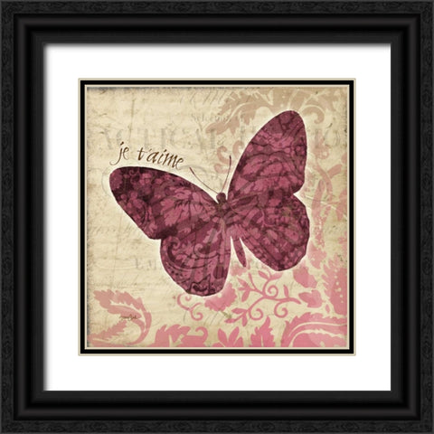 JeTaime Bfly Black Ornate Wood Framed Art Print with Double Matting by Stimson, Diane