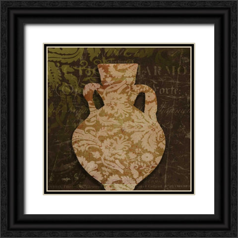 Urn Damask 2 Black Ornate Wood Framed Art Print with Double Matting by Stimson, Diane