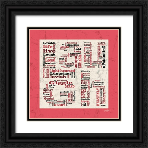 Laugh Coral Black Ornate Wood Framed Art Print with Double Matting by Stimson, Diane