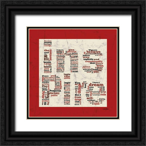 Inspire Red Black Ornate Wood Framed Art Print with Double Matting by Stimson, Diane