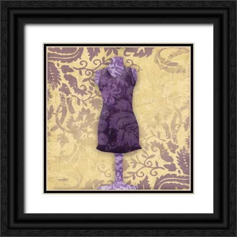 Dress Form Damask Black Ornate Wood Framed Art Print with Double Matting by Stimson, Diane