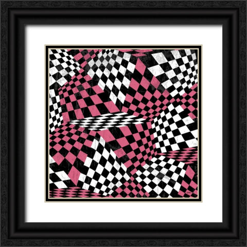 Warped Checks 2 Black Ornate Wood Framed Art Print with Double Matting by Stimson, Diane