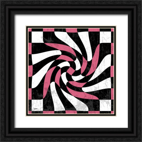 Warped Checks Black Ornate Wood Framed Art Print with Double Matting by Stimson, Diane