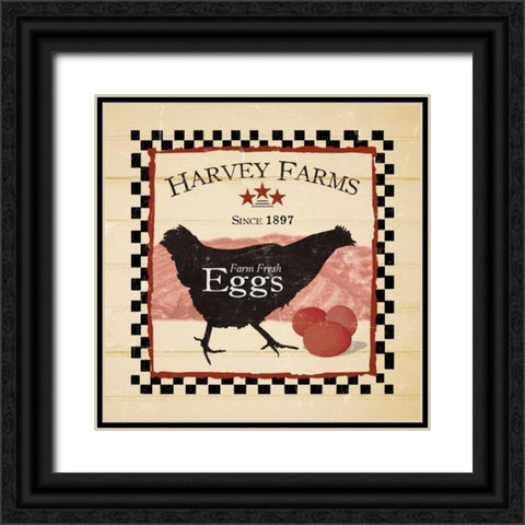 Harvey Farms Eggs Black Ornate Wood Framed Art Print with Double Matting by Stimson, Diane