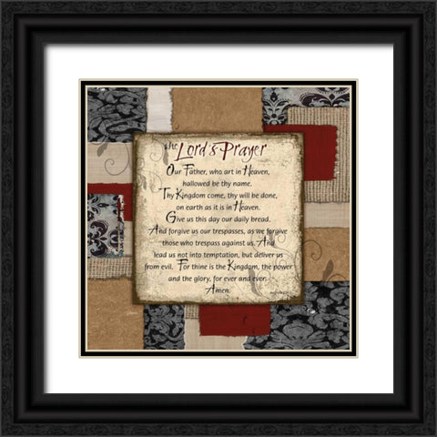 Patchwork Lords Prayer Black Ornate Wood Framed Art Print with Double Matting by Stimson, Diane
