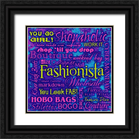 Fashionista Black Ornate Wood Framed Art Print with Double Matting by Stimson, Diane