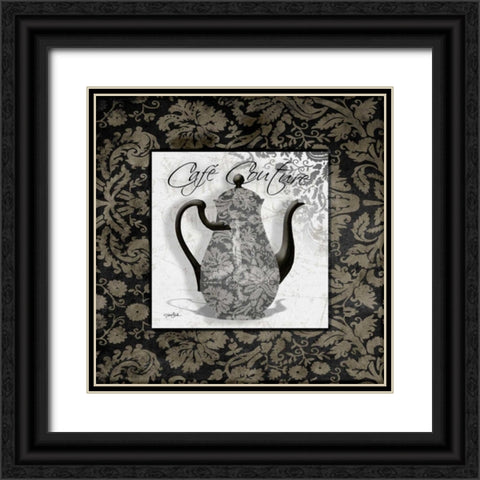 Gray Cafe Black Ornate Wood Framed Art Print with Double Matting by Stimson, Diane
