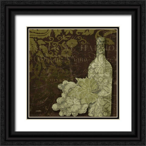 White Wine Damask Black Ornate Wood Framed Art Print with Double Matting by Stimson, Diane