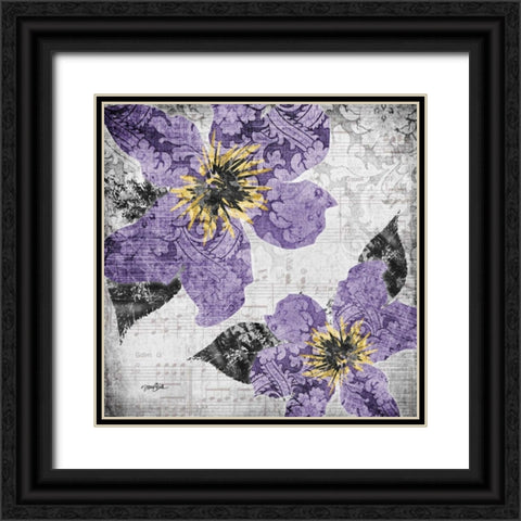 Flora Symphony 4 Black Ornate Wood Framed Art Print with Double Matting by Stimson, Diane