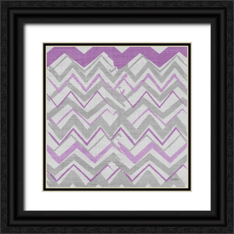 Orchid Gray Stripes 1 Black Ornate Wood Framed Art Print with Double Matting by Stimson, Diane