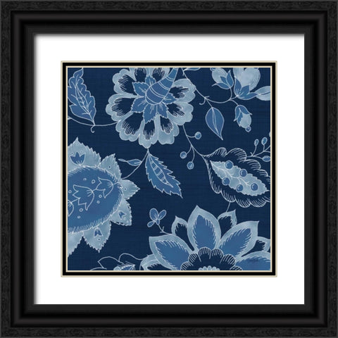 Denim Floral 2 Black Ornate Wood Framed Art Print with Double Matting by Stimson, Diane