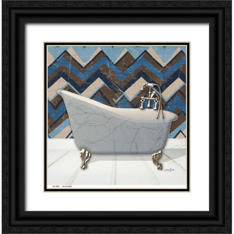 Geo Tub 1 Black Ornate Wood Framed Art Print with Double Matting by Stimson, Diane