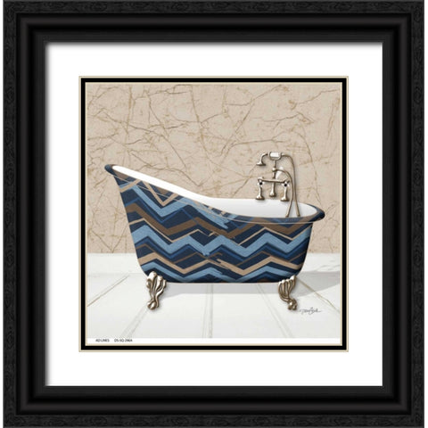 Chevron Tub 1 Black Ornate Wood Framed Art Print with Double Matting by Stimson, Diane