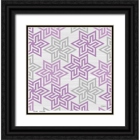 Orchid Star Links 1 Black Ornate Wood Framed Art Print with Double Matting by Stimson, Diane