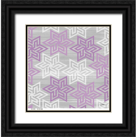 Orchid Star Links 2 Black Ornate Wood Framed Art Print with Double Matting by Stimson, Diane