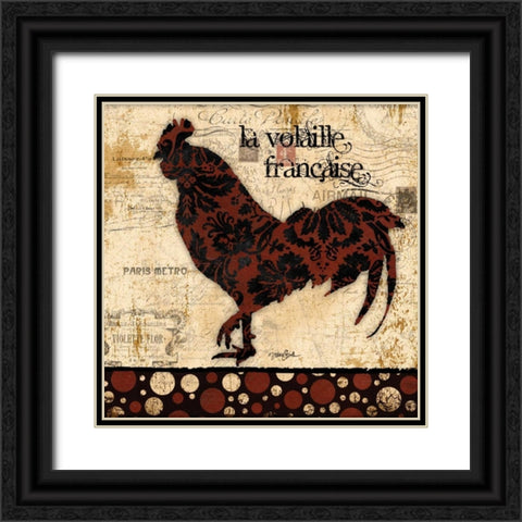 La Volaille Francaise Black Ornate Wood Framed Art Print with Double Matting by Stimson, Diane