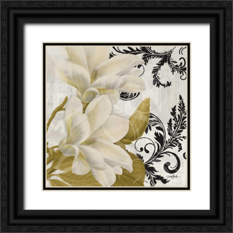 Magnolia Gold Black Ornate Wood Framed Art Print with Double Matting by Stimson, Diane