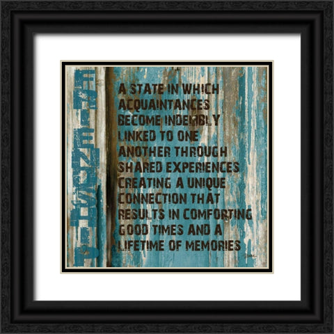 Friendship Grunge F2 Black Ornate Wood Framed Art Print with Double Matting by Stimson, Diane