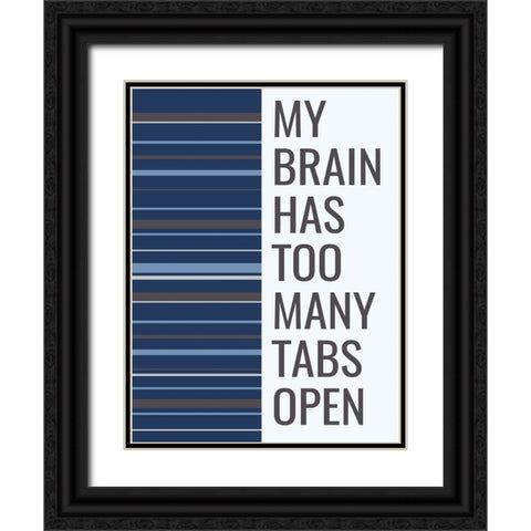 Brain Tabs Black Ornate Wood Framed Art Print with Double Matting by Stimson, Diane