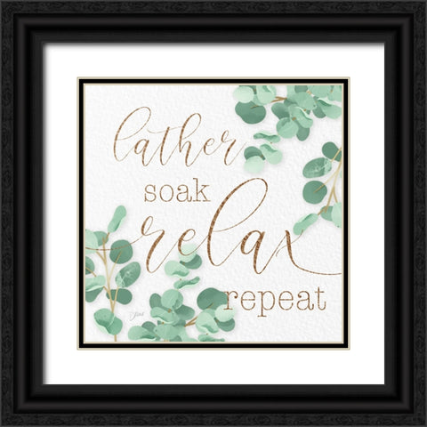 Mint Lather Soak Black Ornate Wood Framed Art Print with Double Matting by Stimson, Diane