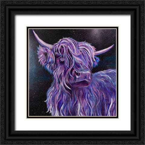 Purple Highland Black Ornate Wood Framed Art Print with Double Matting by Debs, Emma Catherine
