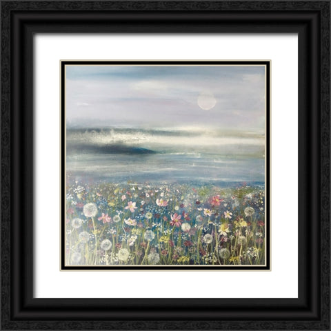 Flowers And Sea 2 Black Ornate Wood Framed Art Print with Double Matting by Debs, Emma Catherine