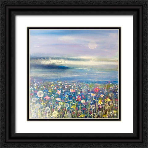 Flowers And Sea 1 Black Ornate Wood Framed Art Print with Double Matting by Debs, Emma Catherine