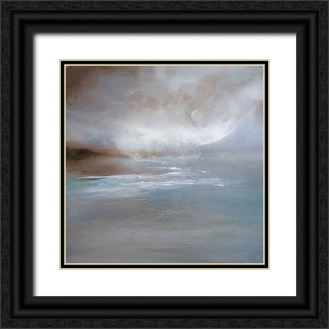 Blue Seascape Black Ornate Wood Framed Art Print with Double Matting by Debs, Emma Catherine
