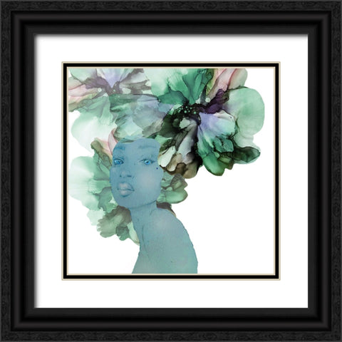 Flower Girl Black Ornate Wood Framed Art Print with Double Matting by Debs, Emma Catherine