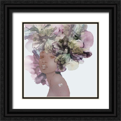 Flower Girl With Heart 1 Black Ornate Wood Framed Art Print with Double Matting by Debs, Emma Catherine