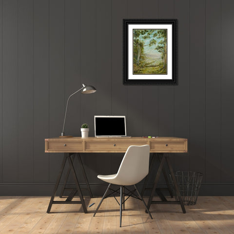 Garden Path Black Ornate Wood Framed Art Print with Double Matting by Johnson, Elizabeth