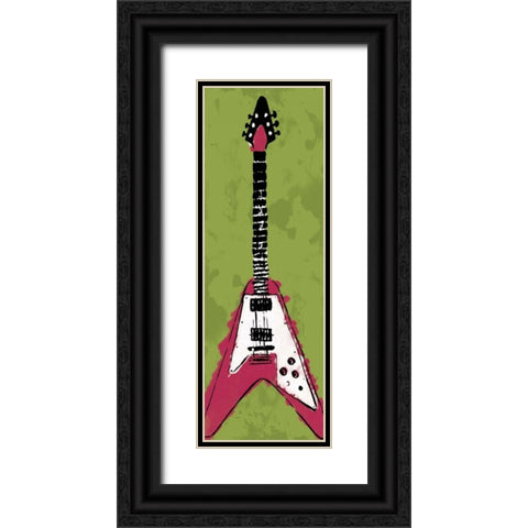 Electric Guitar A2 Black Ornate Wood Framed Art Print with Double Matting by Rodriquez Jr, Enrique