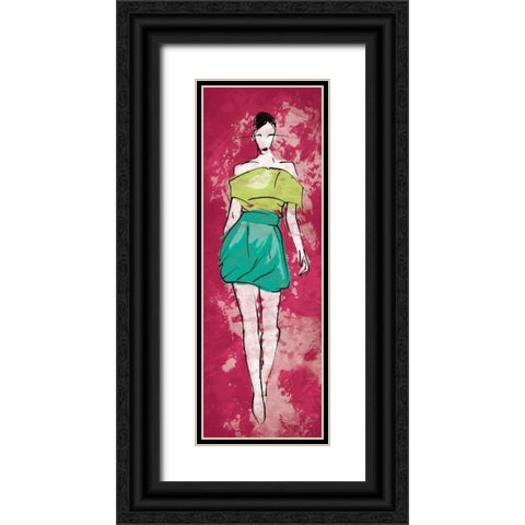 Runway Models Black Ornate Wood Framed Art Print with Double Matting by Rodriquez Jr, Enrique