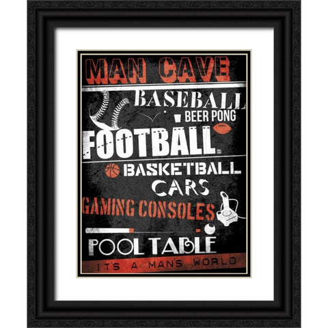ManCave Sports Black Ornate Wood Framed Art Print with Double Matting by Rodriquez Jr, Enrique