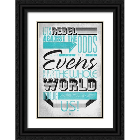 Rebel 3 Black Ornate Wood Framed Art Print with Double Matting by Rodriquez Jr, Enrique