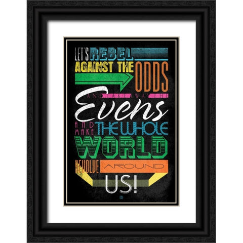 Rebel 5 Black Ornate Wood Framed Art Print with Double Matting by Rodriquez Jr, Enrique