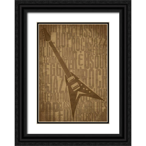 Guitars Type D Black Ornate Wood Framed Art Print with Double Matting by Rodriquez Jr, Enrique