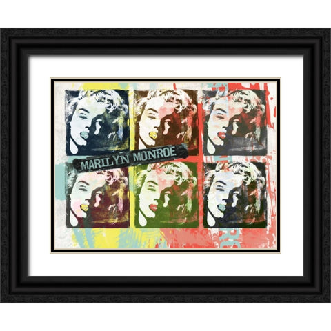 Monroe Painted B Black Ornate Wood Framed Art Print with Double Matting by Rodriquez Jr, Enrique