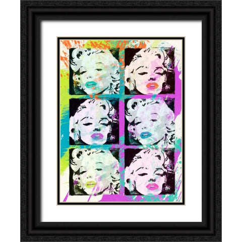 Monroe Painted E Black Ornate Wood Framed Art Print with Double Matting by Rodriquez Jr, Enrique