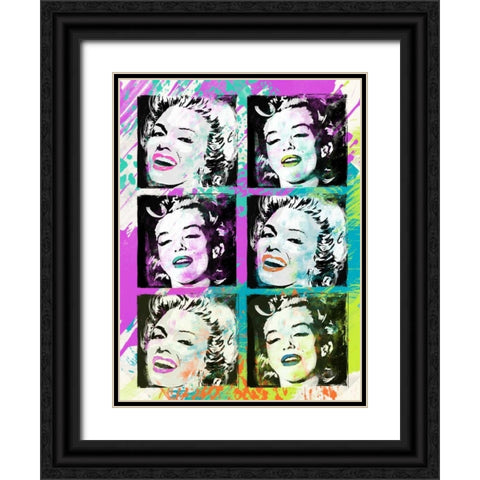 Monroe Painted F Black Ornate Wood Framed Art Print with Double Matting by Rodriquez Jr, Enrique