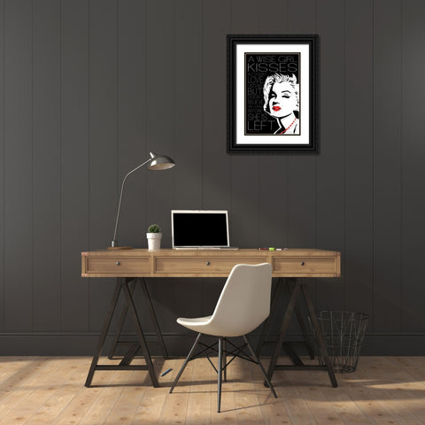 Monroe Kisses Black Ornate Wood Framed Art Print with Double Matting by Rodriquez Jr, Enrique