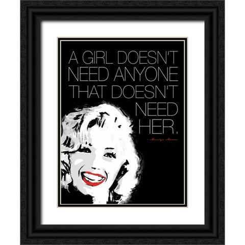 Monroe No Need Black Ornate Wood Framed Art Print with Double Matting by Rodriquez Jr, Enrique