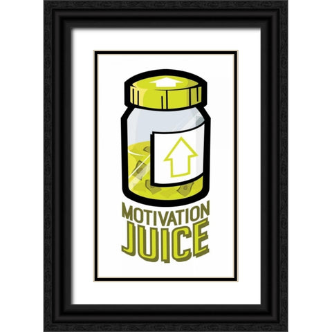 Motivation Juice Black Ornate Wood Framed Art Print with Double Matting by Rodriquez Jr, Enrique