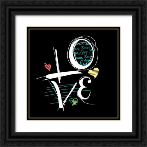 Love Hope B Black Ornate Wood Framed Art Print with Double Matting by Rodriquez Jr, Enrique
