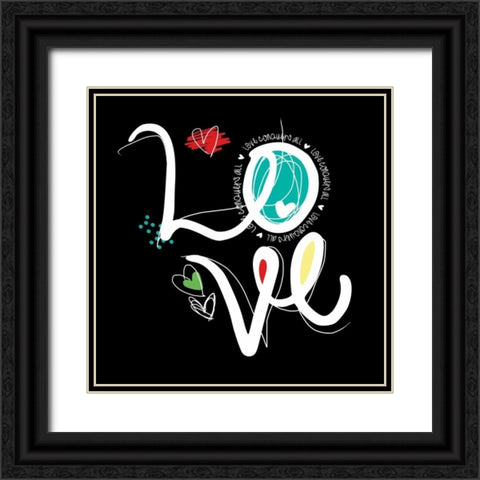 Love Hope B Black Ornate Wood Framed Art Print with Double Matting by Rodriquez Jr, Enrique