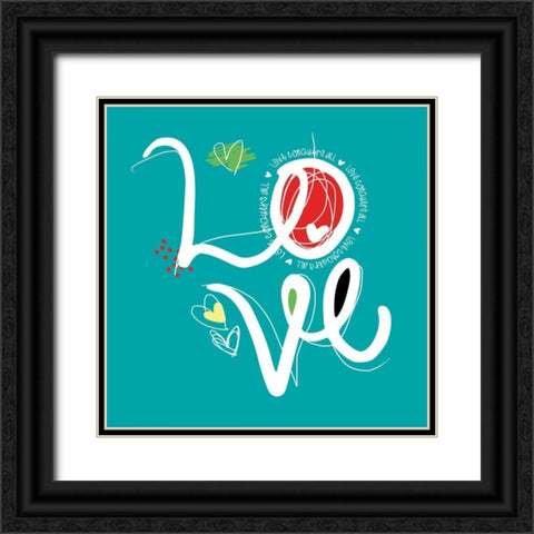 Love Black Ornate Wood Framed Art Print with Double Matting by Rodriquez Jr, Enrique