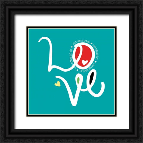 Luv Black Ornate Wood Framed Art Print with Double Matting by Rodriquez Jr, Enrique