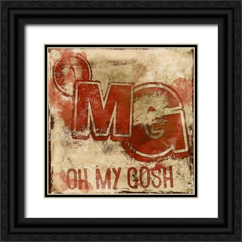 OMG B Black Ornate Wood Framed Art Print with Double Matting by Rodriquez Jr, Enrique