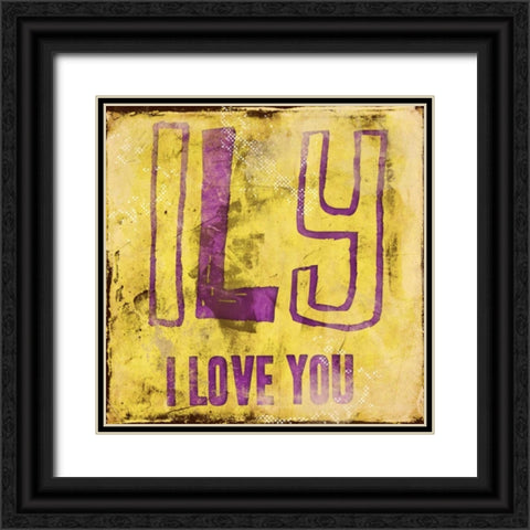 ILY Black Ornate Wood Framed Art Print with Double Matting by Rodriquez Jr, Enrique