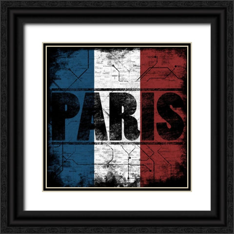 Paris Metro C Black Ornate Wood Framed Art Print with Double Matting by Rodriquez Jr, Enrique